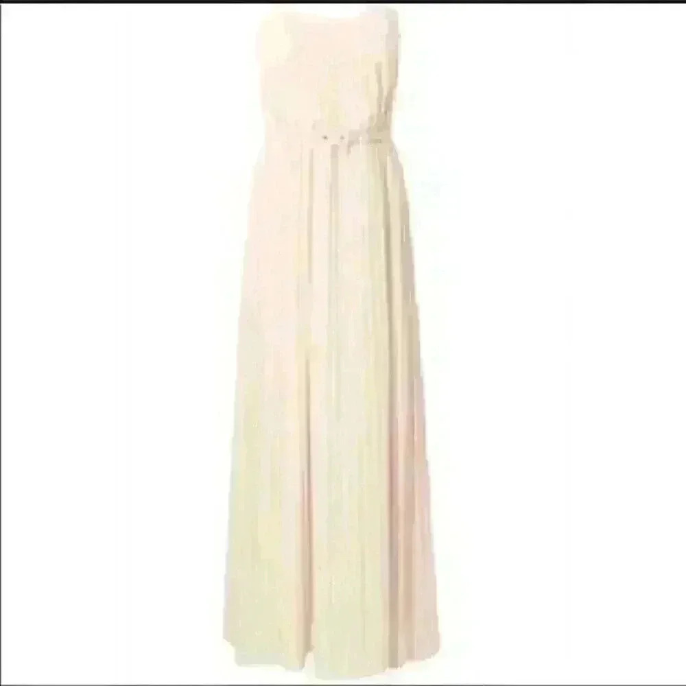 French Connection Shelby Summer Maxi Dress in Light Pink Pleated NWT sx 2 - Picture 2 of 9